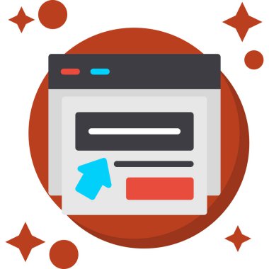 Tarayıcı internet çevrimiçi simgesi Düz biçiminde