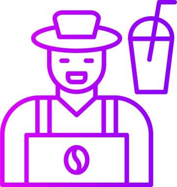 Çiftçi. Web simgesi basit illüstrasyon