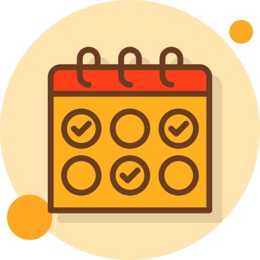 Doldurulmuş ana hatlar biçiminde takvim zamanlama tarihi simgesi