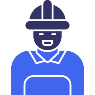 İşçi. Web simgesi basit illüstrasyon