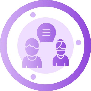 Yuvarlak ikonlu bir kadın ve erkeğin vektör çizimi