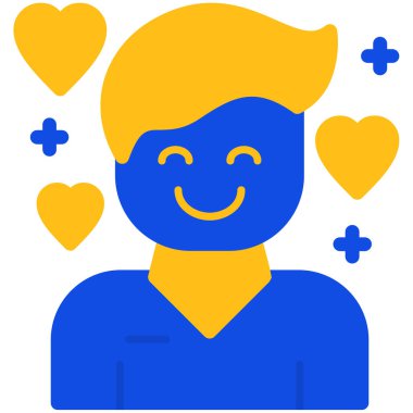 Düz stil mutlu adam günü simgesi