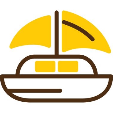 Basit ve minimalist vektör simgesi teknesi