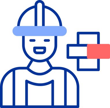 işçi kaskı. Basit simge