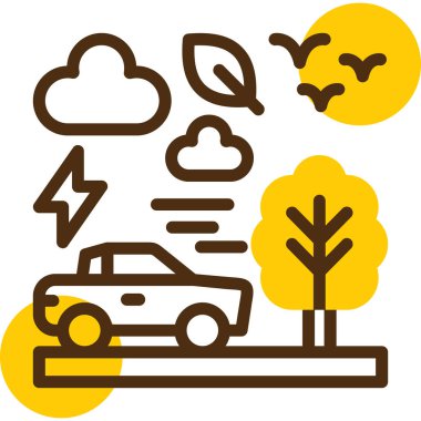 Bir araba simgesinin vektör illüstrasyonu