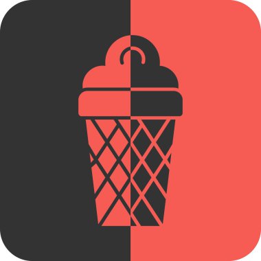 Dondurma kabartması düz simge.