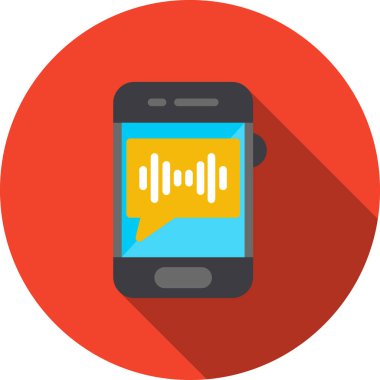 ses dalgası simgesi, vektör illüstrasyonlu akıllı telefon