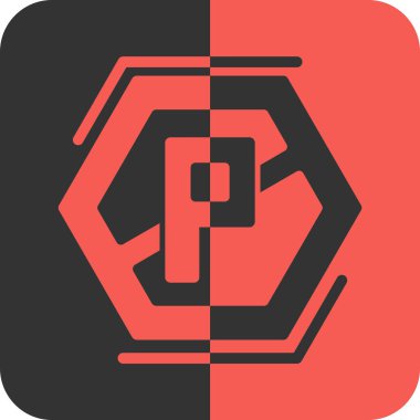 Altıgen bir simgeye sahip p harfinin gösterimi