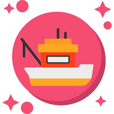 Gemi. Web simgesi basit illüstrasyon