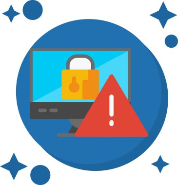 siber güvenlik sistemi simgesi vektör illüstrasyon grafik tasarımı