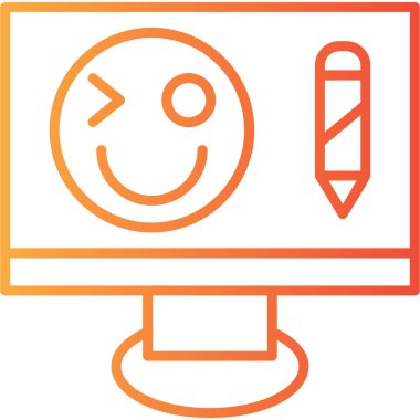 Gülümse. Web simgesi basit illüstrasyon