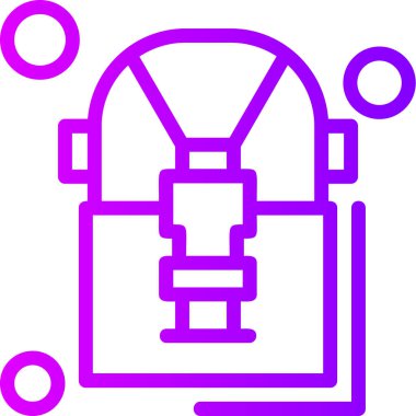 Sırt çantası simgesinin vektör çizimi