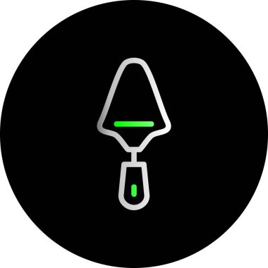 Yeşil ve mavi işaretli siyah ve beyaz bir simgenin vektör çizimi