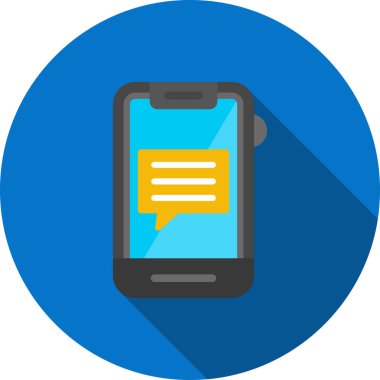 mobil sohbet düz simgesi, vektör, illüstrasyon