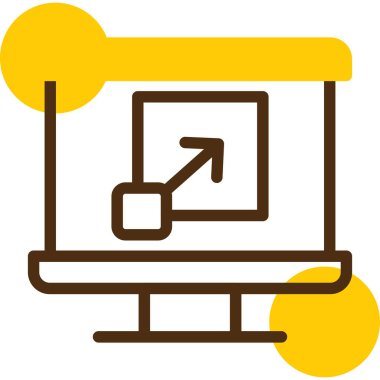 Web simgesi olan bir dizüstü bilgisayarın vektör çizimi