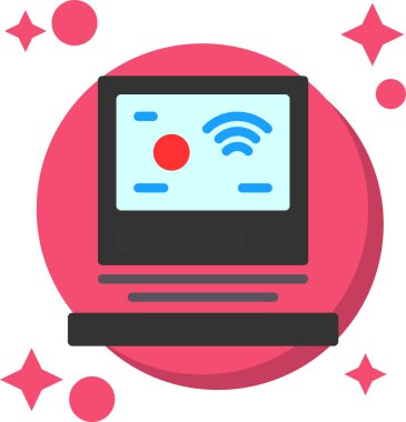 bilgisayar monitörü ikon vektör illüstrasyonu