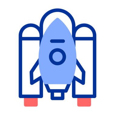 Roket. Web simgesi basit illüstrasyon