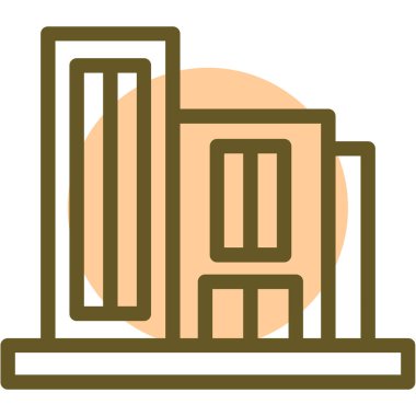 Bina. Web simgesi basit illüstrasyon