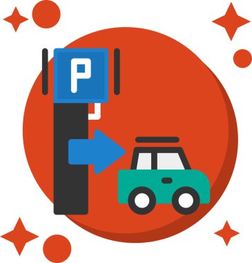 araba park simgesi vektör illüstrasyon