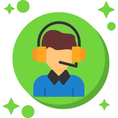 Operatör simgesi. düz dizayn.