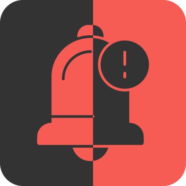 Alarm uyarı çanı simgesi katı biçiminde