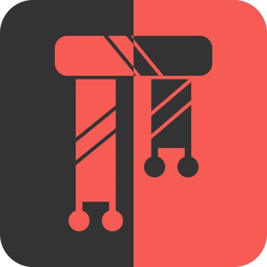 Tek bir izole edilmiş kırmızı ve siyah ikonun vektör çizimi. siyah ve beyaz arkaplan