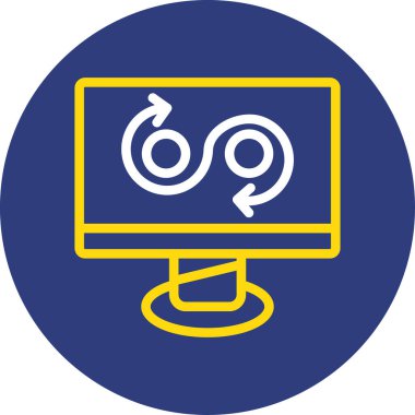 bilgisayar izleme simgesi, vektör illüstrasyonu