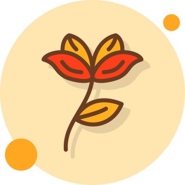 Çiçek Bitkisi Simgesi Vektör İllüstrasyonu