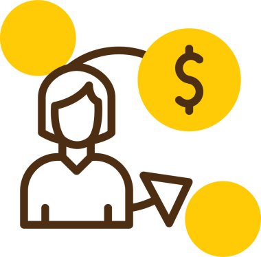 para yönetimi simgesi, basit vektör illüstrasyonu