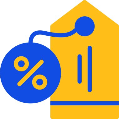 Düz biçimli indirimli fiyat etiketi simgesi