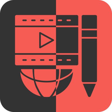 video oynatıcı simgesi, vektör illüstrasyonu