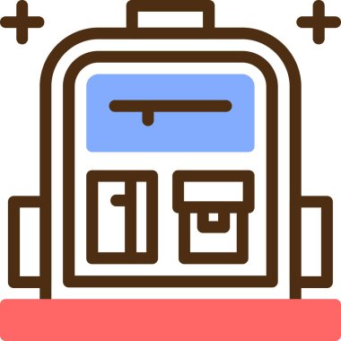 Basit vektör simgesi, sırt çantasının çizimi