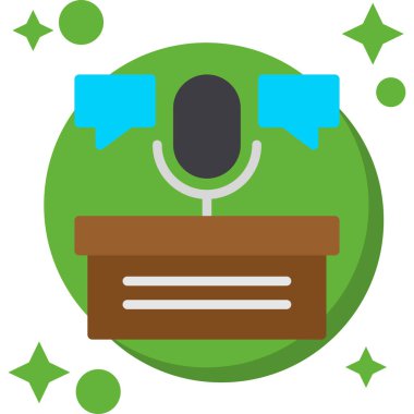 Mikrofon. Web simgesi basit illüstrasyon