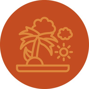 yaz ağacı ikonu vektör illüstrasyonu