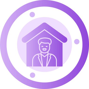 Ev simgesi olan adam, vektör illüstrasyonu