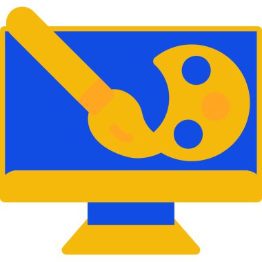 Bilgisayar. Web simgesi basit illüstrasyon