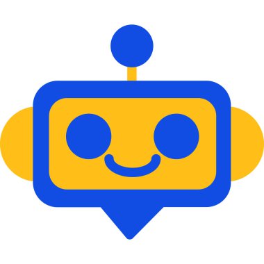 robot. Web simgesi basit illüstrasyon