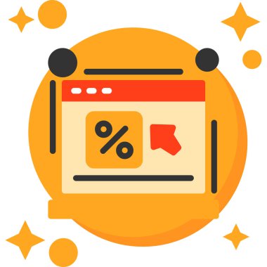 indirimli alışveriş simgesi vektörü, basit tip