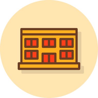 Bina. Web simgesi basit illüstrasyon