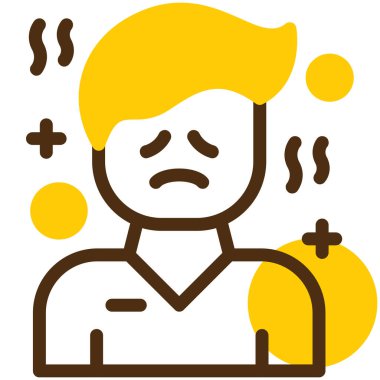 Baş ağrısı. Web simgesi basit illüstrasyon