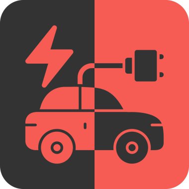 Moda Biçimli Elektrik Araba Simgesi İzole Arkaplan