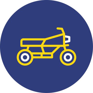 Traktör düz vektör simgesi