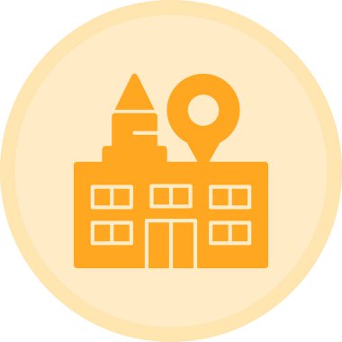 Bir bina simgesinin vektör illüstrasyonu