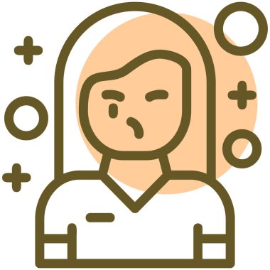 avatar yüzü kadın simgesi - taslak biçimi