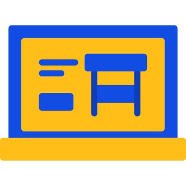 Ekranlı bilgisayar monitörü. Web simgesi basit illüstrasyon