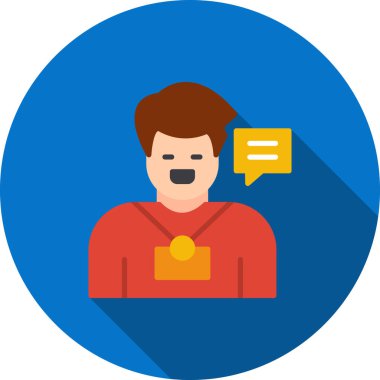 Konuşma baloncuğu düz dizaynlı süper kahraman avatarı