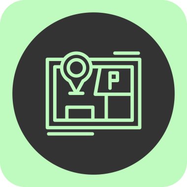 Bir harita simgesinin vektör illüstrasyonu