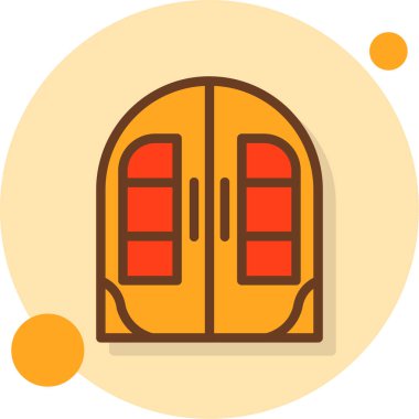 Kapı. Web simgesi basit illüstrasyon