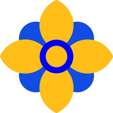 çiçek süsleme simgesi, vektör illüstrasyonu