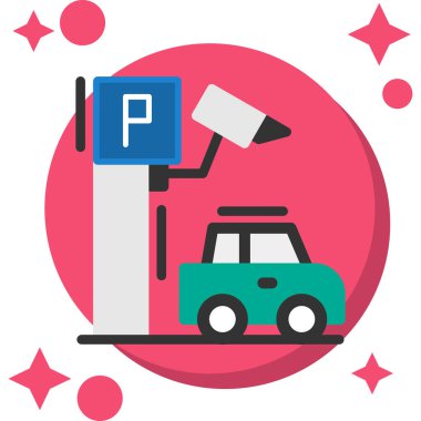 Araba park vektör simgesi